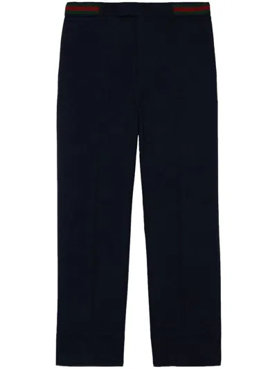 Gucci Trousers In Dark Navy/mix