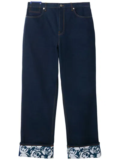 Burberry Wide-leg Jeans In Indigo Blue