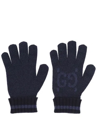 Gucci Gloves In Petro Blue/sky Blue