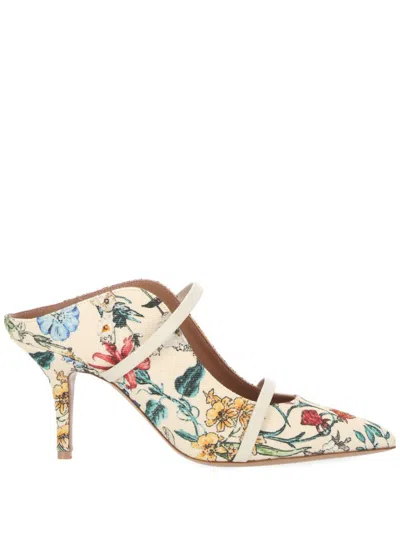Malone Souliers Maureen Floral Dual-band Mule Pumps In Floral Cream