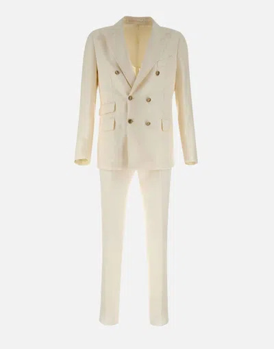 Eleventy Wool, Linen And Silk Suit Two-piece In White