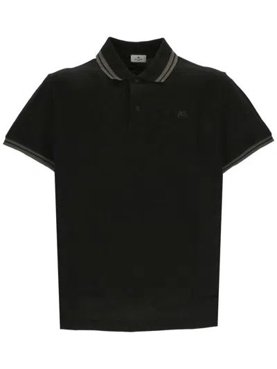Etro Mrmd0007 Man Black T-shirt And Polo