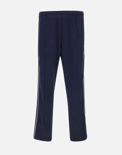 Lacoste Navy Blue Cotton Jogger With White Profiles