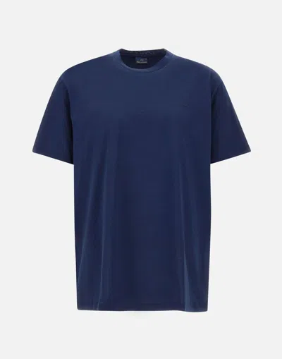 Paul & Shark Navy Blue Cotton T-shirt With Mini Logo