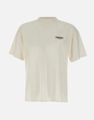 Represent Ocm409 White Cotton T-shirt Maxi Logo