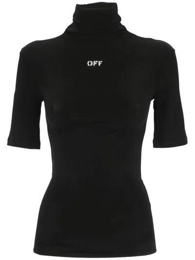 Off-white Off White Woman Black T-shirt And Polo Owad137c99jer002