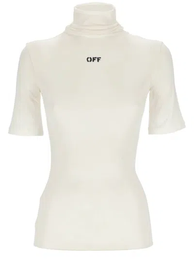 Off-white Off White Woman White T-shirt And Polo Owad137c99jer002
