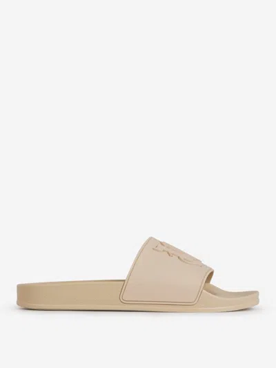 Palm Angels Pool Logo Sandals In Cream