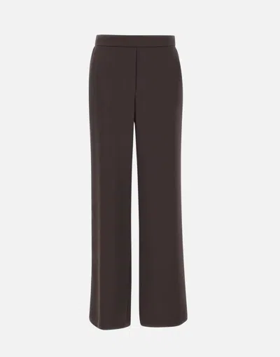 P.a.r.o.s.h Panty24 Chocolate Crepe Wide Leg Pants In Brown