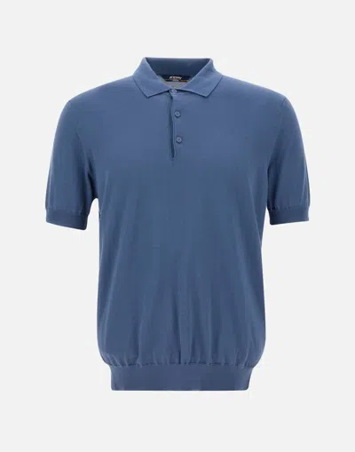 K-way Pleyne Cotton Polo Shirt - Indigo Blue Comfort Blend