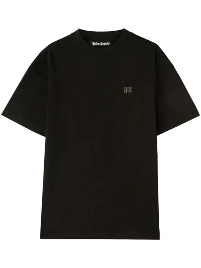 Palm Angels Pmaa072r24jer005 Man Black T-shirt And Polo