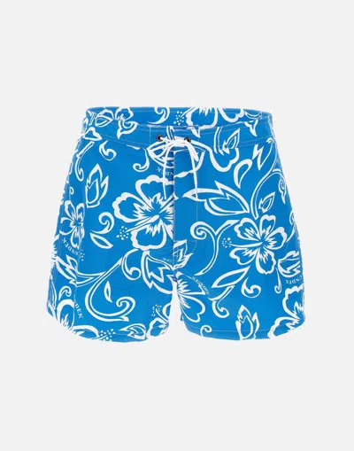 Sundek Printed Boards Blue Flower Swimsuit