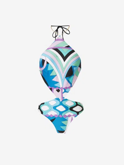 Pucci Vivara Motif Swimsuit In Triangle Neck
