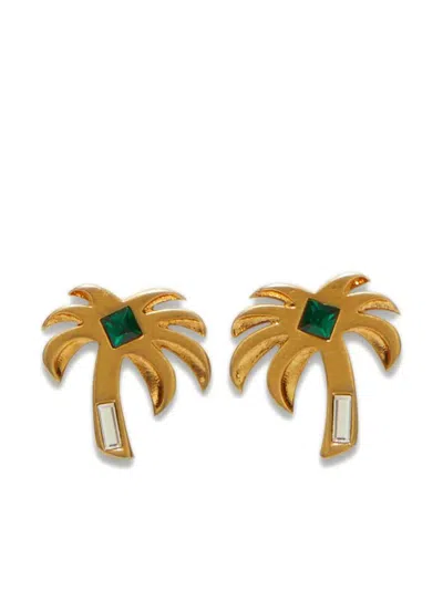 Palm Angels Palm Gemstone Earrings In Gold