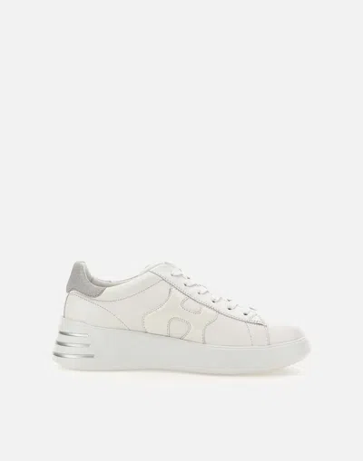 Hogan Rebel White Nappa Sneakers With Shiny Details