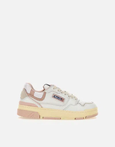 Autry Rolwmm14 White And Pink Cowhide Sneakers