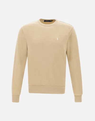 Polo Ralph Lauren Sand Classics Cotton Sweatshirt For Men In Beige