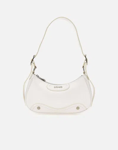 Liu •jo Sisik White Saffiano Leather Shoulder Bag