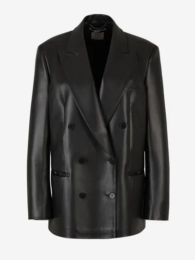 Stella Mccartney Faux Leather Blazer In Black