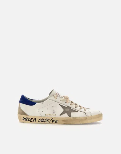 Golden Goose Super Star Classic Sneakers In White-grey-blue