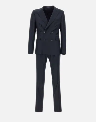 Tagliatore Cool Super 130s Wool Two-piece Suit In Blue