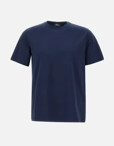 Herno Superfine Cotton Blue T-shirt For Men