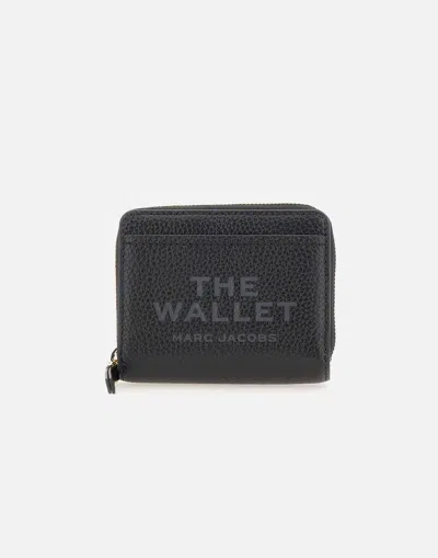 Marc Jacobs The Wallet Leather Wallet With Zip Compartment In Black