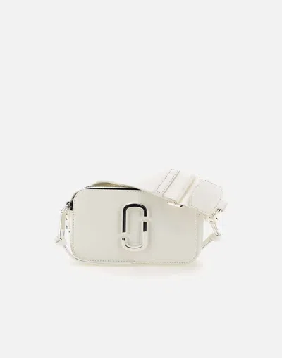 Marc Jacobs The Snapshot Leather Shoulder Bag In White