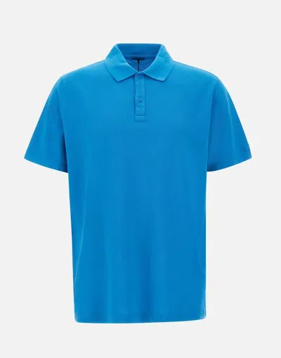Paul & Shark Turquoise Cotton Polo Shirt With Short Sleeves In Blue