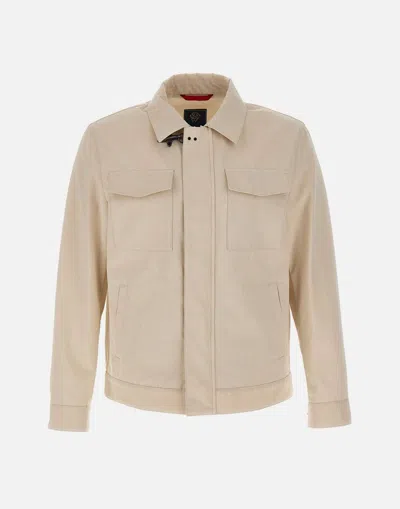 Fay Unlined Cream Vintage Look Truck Jacket In White