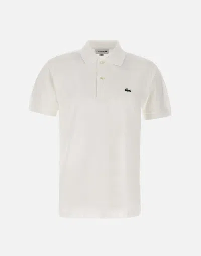 Lacoste White Cotton Polo Shirt With Classic Collar