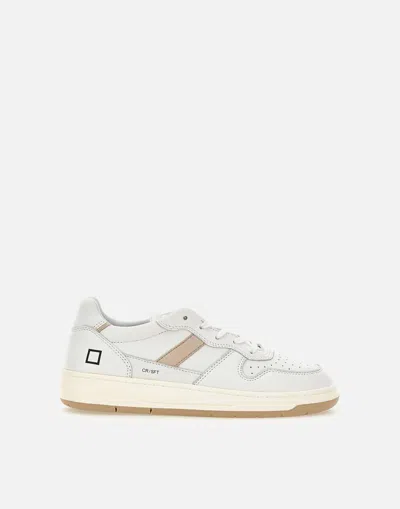 Date White Leather Court 2.0 Soft Sneakers