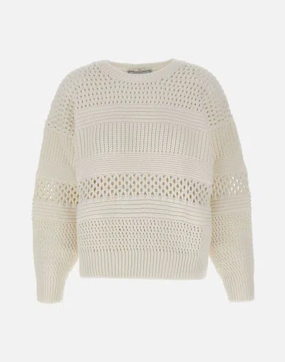Iceberg Perforated Cotton Sweater In White