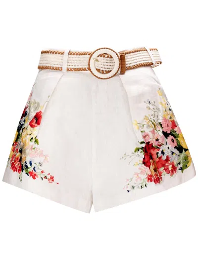 Zimmermann Woman Ivory Floral Shorts 8301ars241