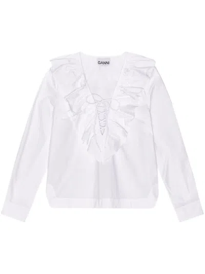 Ganni Woman White Shirt -  F8701