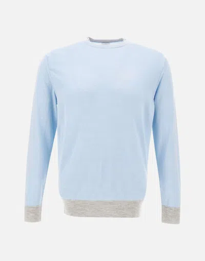 Eleventy Wool And Silk Sweater In Blue