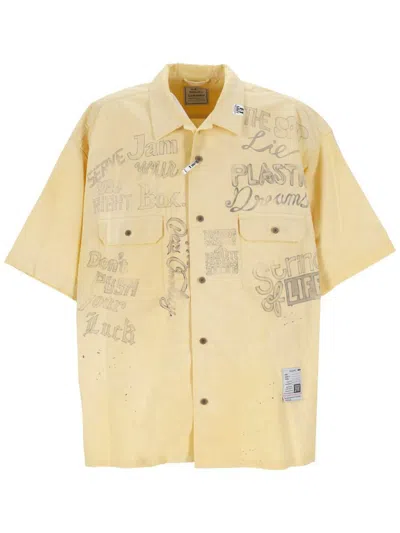 Miharayasuhiro Maison Mihara Yasuhiro Graphic Printed Buttoned Shirt In Yellow