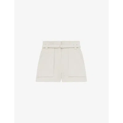 Iro Womens Ecr24 Vanay Belted Tweed Shorts