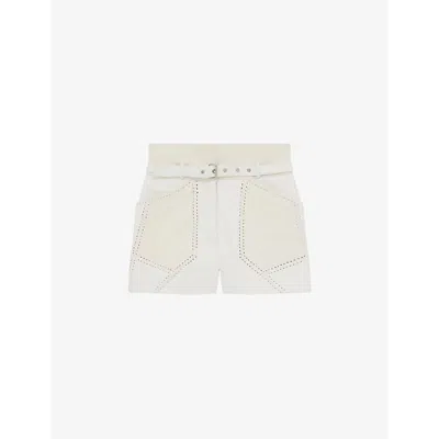 Iro Necati Panelled Leather Shorts In White