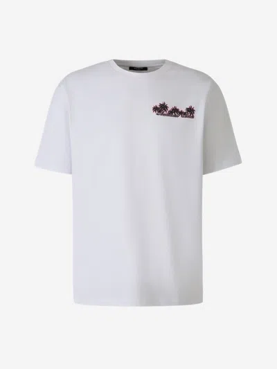 Balmain Club-print Cotton T-shirt In White