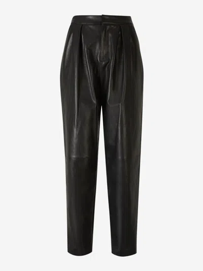 Balmain Leather Trousers In Black