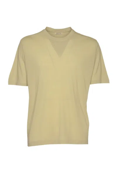 Auralee T-shirts And Polos In Light Green