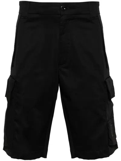 C.p. Company Cotton Cargo Shorts In Black