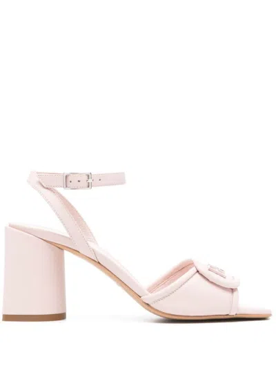 Ea7 Emporio Armani Leather Sandals In Pink
