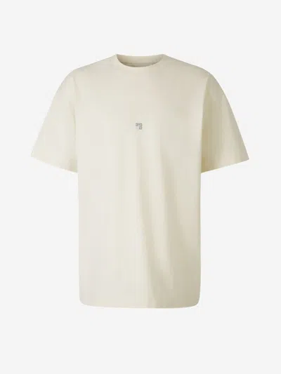 Givenchy Cotton Logo T-shirt In Embroidered 4g Logo On The Front