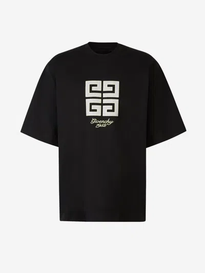 Givenchy Cotton Logo T-shirt In Embroidered Logo On The Front