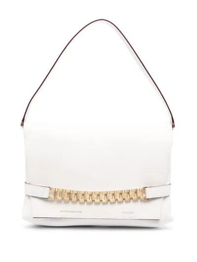 Victoria Beckham Chain Pouch Leather Shoulder Bag In White
