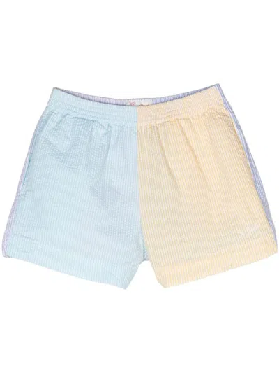 Mc2 Saint Barth Striped Cotton Shorts In Multicolour