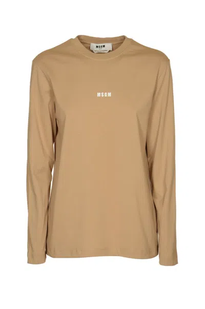Msgm T-shirts And Polos Beige