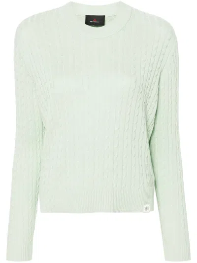 Peuterey Cable-knit Cotton Jumper In Green